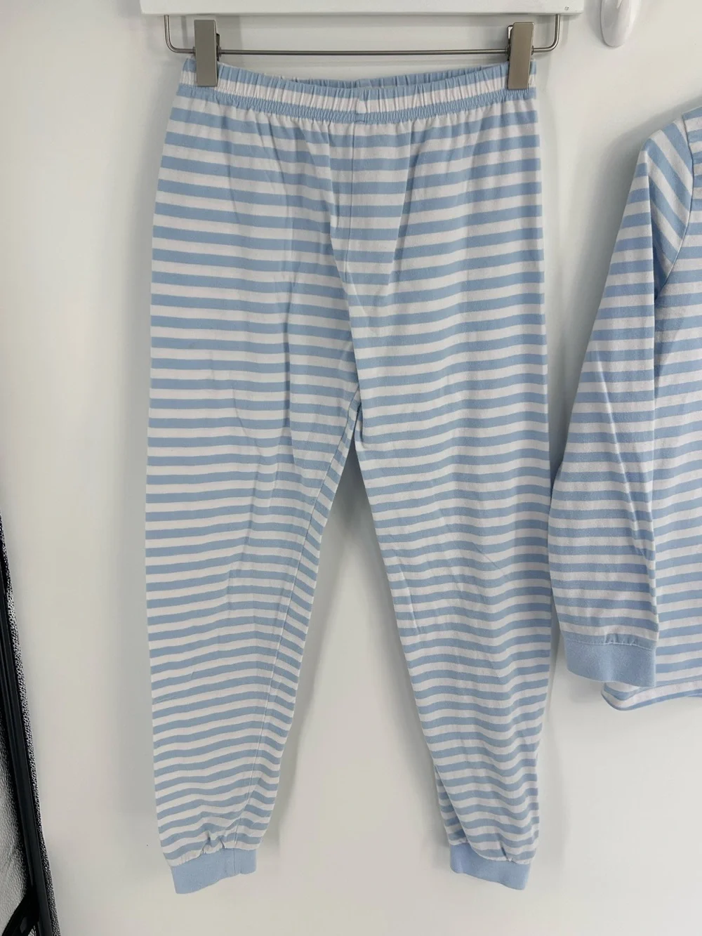 Jellybean by Smock Candy Light Blue Striped Gingerbread Pajama Set - Size 14